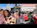 Black girls try Kimono for the first time in Japan @SundaiLove how will Japanese locals react?