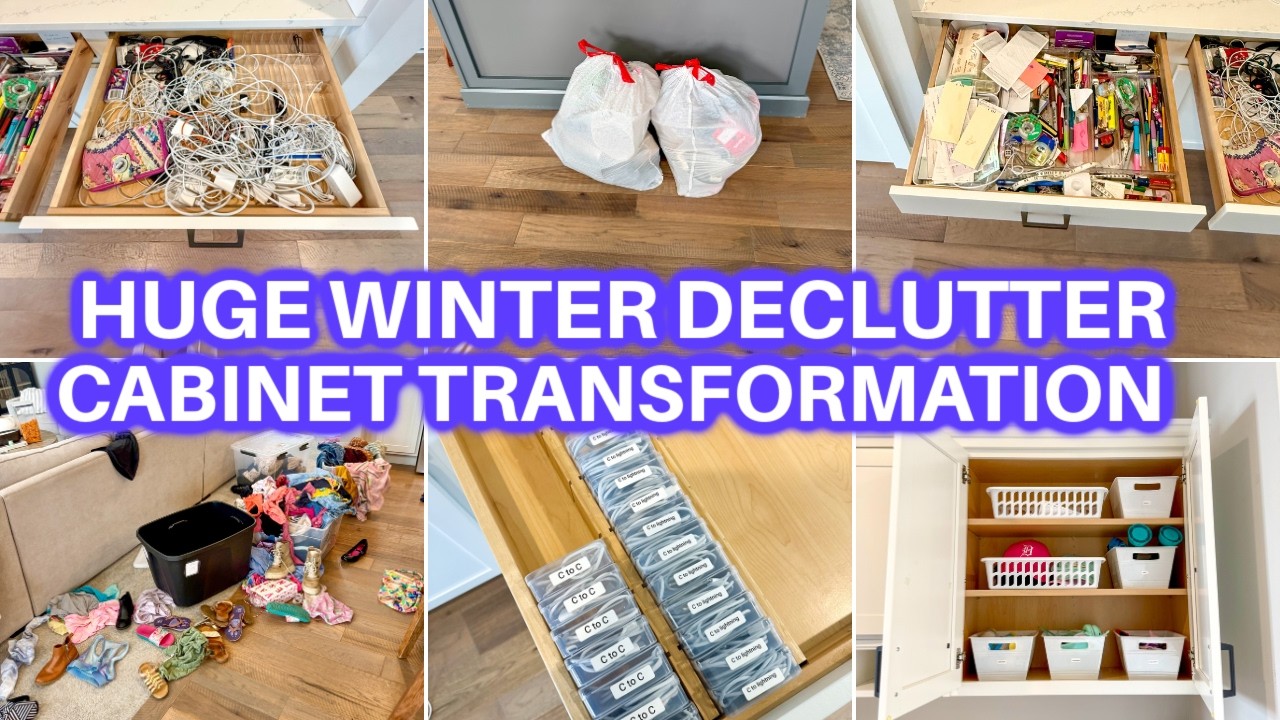 EXTREME WINTER DECLUTTER  + ORGANIZE + CLEAN WITH ME | CABINET TRANSFORMATION | JAMIE'S JOURNEY