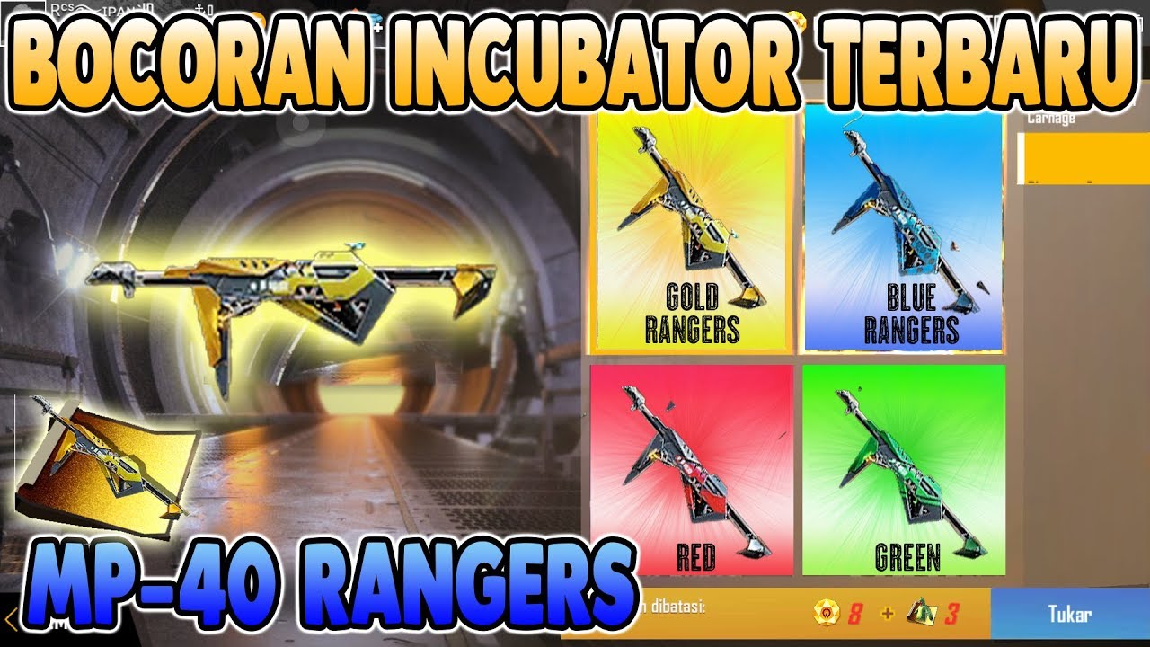 BOCORAN INCUBATOR TERBARU INCUBATOR SENJATA MP40 RANGERS GARENA FREE FIRE INDONESIA YouTube