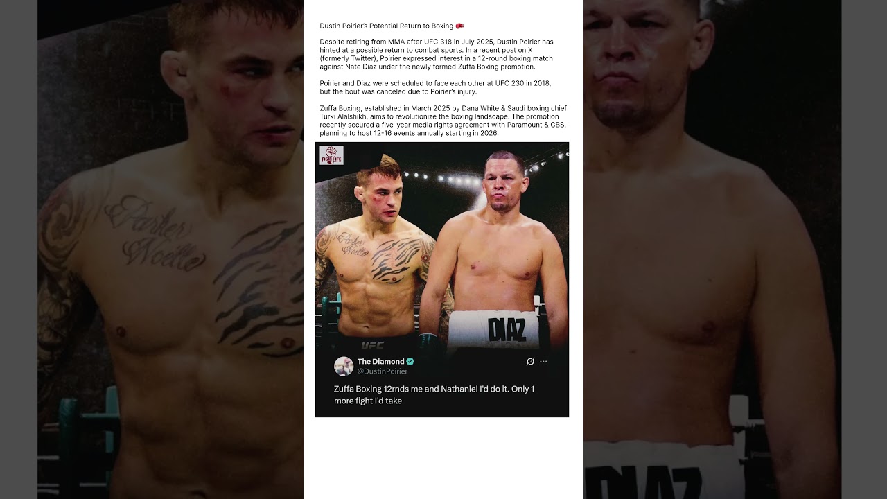 Dustin Poirier Wants Nate Diaz in 12-Round Boxing Match 🥊😳