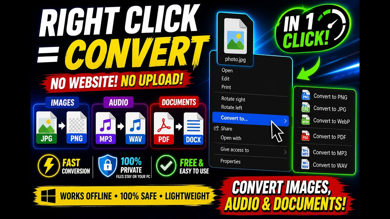 Right Click = Convert Files Instantly Images, Audio, PDF Fast & Easy ...