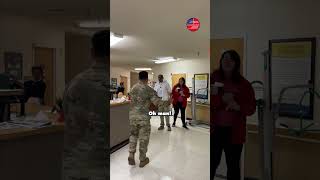 Soldier surprises nurse dad after 9 months apart  #shorts