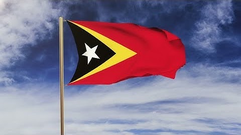 4K East Timor flag with cloud waving in the wind. Green screen, alpha matte. Loopable animation