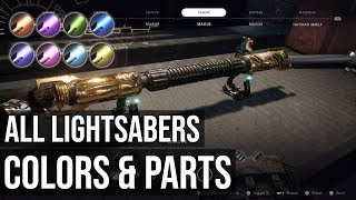 All Lightsaber Sets (Colors, Parts & Materials) Showcase - Star Wars Jedi Fallen Order