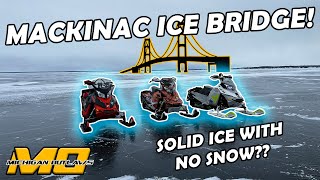 Snowmobiling Across the Ice Bridge to Mackinac Island!