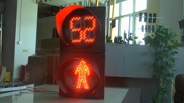 200mm red&green pedestrian traffic light with digital countdown timer working video
