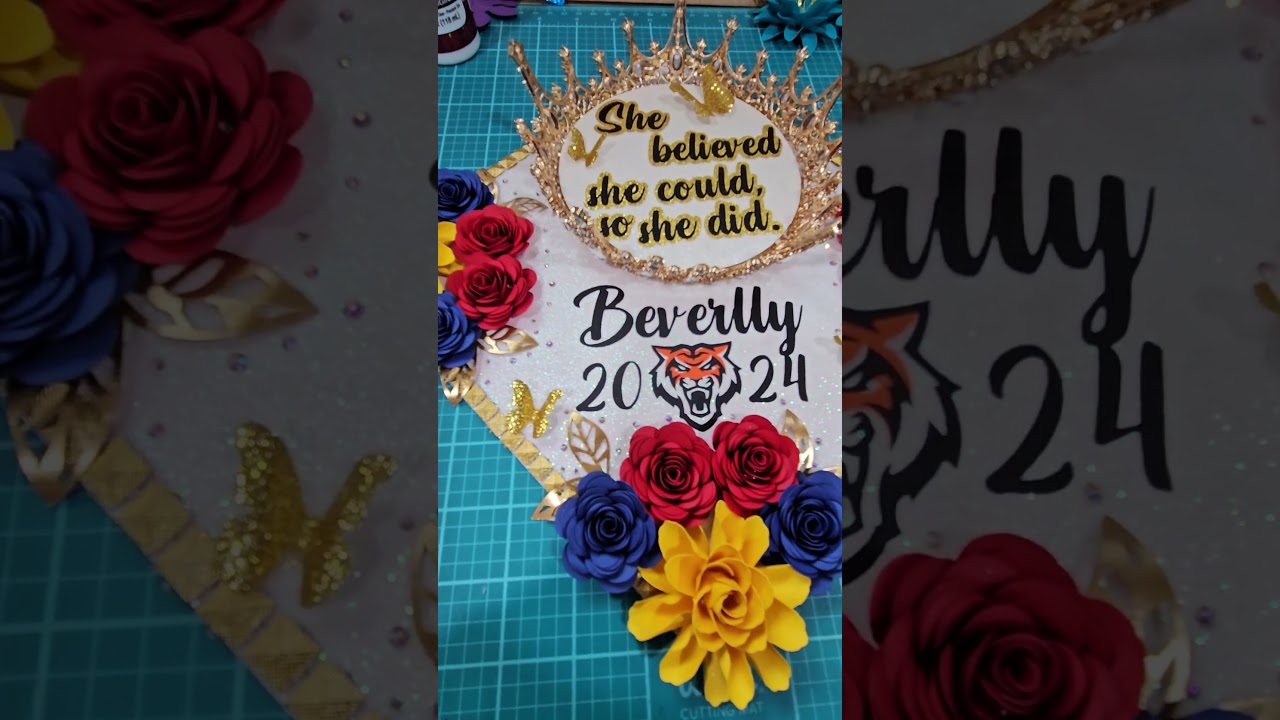 Graduation cap topper with crown 