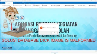 SOLUSI ARKAS DATABASE DISK IMAGE IS MALFORMED