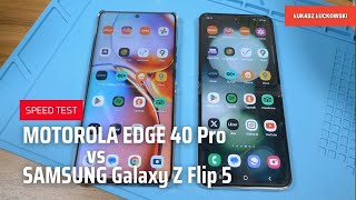 SAMSUNG Galaxy Z Flip 5 vs MOTOROLA EDGE 40 Pro SPEED TEST Snapdragon 8 Gen 2