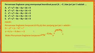 CTH SOAL 1 PERSAMAAN LINGKARAN MTK PEMINATAN SMA
