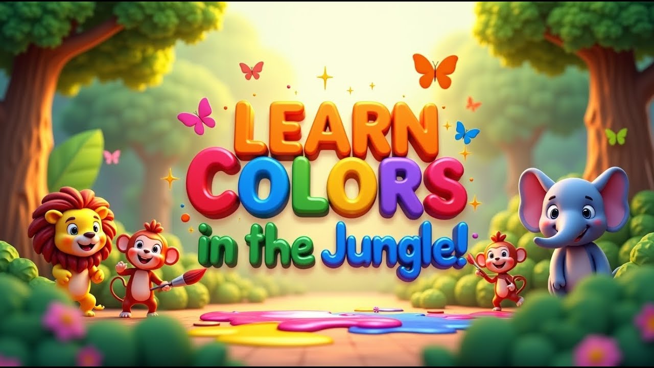 🌈🦁 Learn Colors in the Jungle! Fun Color Song for Kids 🐒🍃