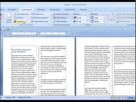 Spaltensatz Mit Word 07 Word 07 Episode 62 Youtube