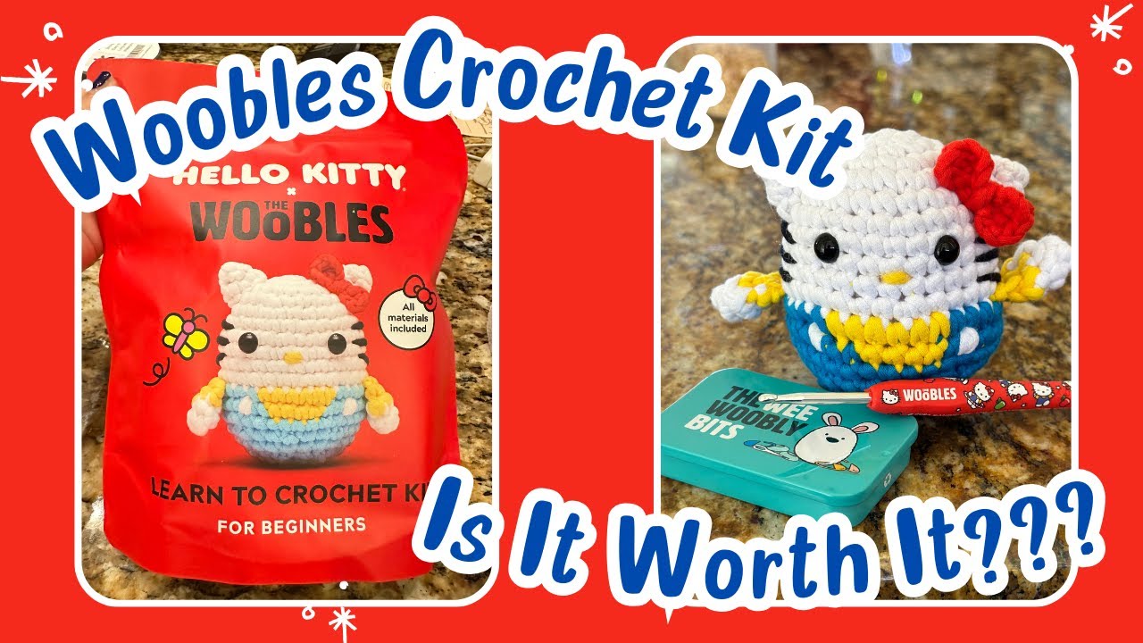 The Woobles Hello Kitty Crochet Kit - Beginners Wooble Crochet Animal Kit Crafts with Easy Peasy Yarn as seen on Shark Tank - with Step-by-Step Video Tutorials (Pompompurin