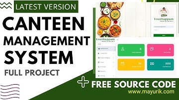 Canteen management system project in php | Cafeteria software | php projects with source code