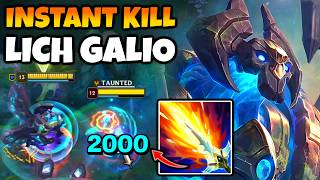 LICH BANE GALIO makes you ONE-SHOT SO FAST... (Over 1000 damage on ONE AUTO!)
