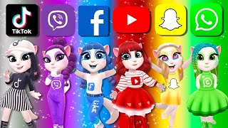 My Talking Angela 2 Social Media, Viber, Facebook, Snapchat, Whatsapp, Tiktok, Youtube