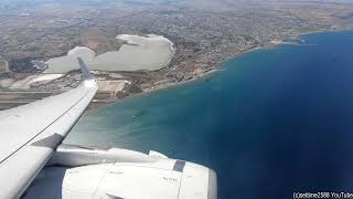 Landing in Larnaca, Cyprus. Airbus A321neo. Flight Lufthansa LH1768 MUC-LCA