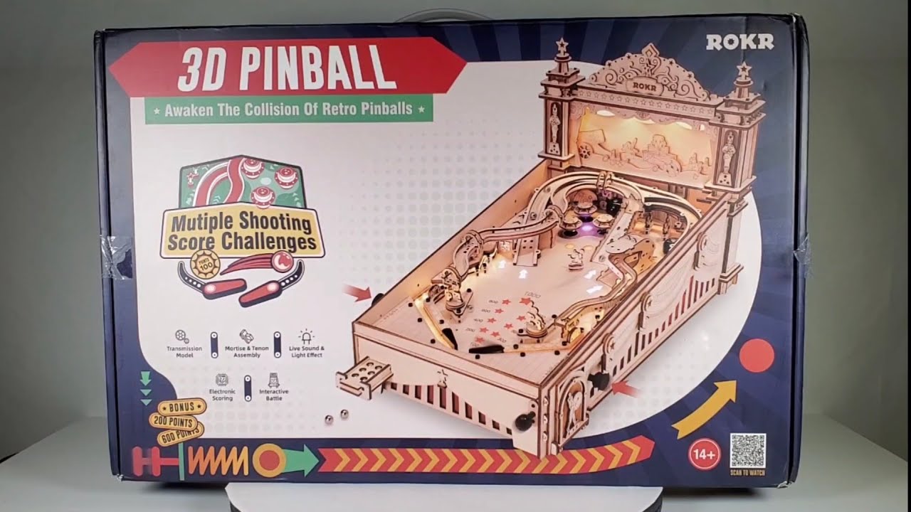 ROKR 3D Puzzle Wooden Pinball Machine