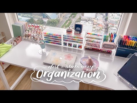 Tham quan bàn học trong mơ của Khả Di | Desk & Stationery Organization | Desk Setup 2022 | Chaukhadi