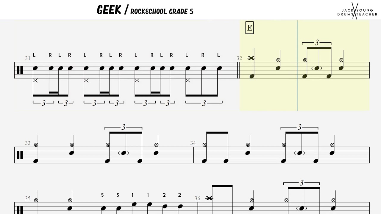 How to Play Geek  - Rockschool Drums Grade 5
