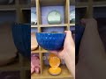 Cobalt blue glazed stoneware with embossed texture