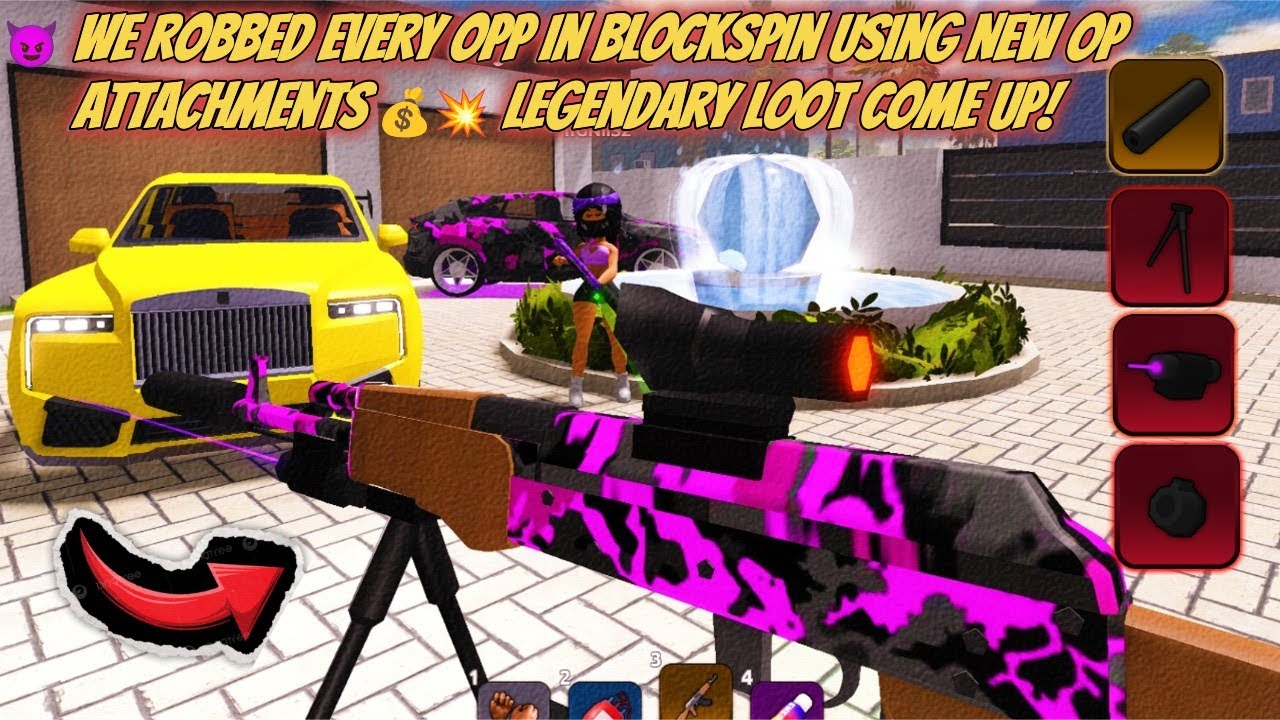 🔫 We Robbed EVERY Opp in BlockSpin Using NEW OP Attachments 💰💥 Legendary Loot Come Up!