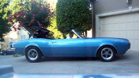 Blue 1968 Firebird Convertible Top Operation