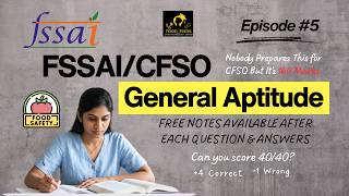 CFSO Aspirants Ignore This 😳 Part A Full Practice | General Aptitude Quiz Ep 5 #cfso #fssai #tnmrb