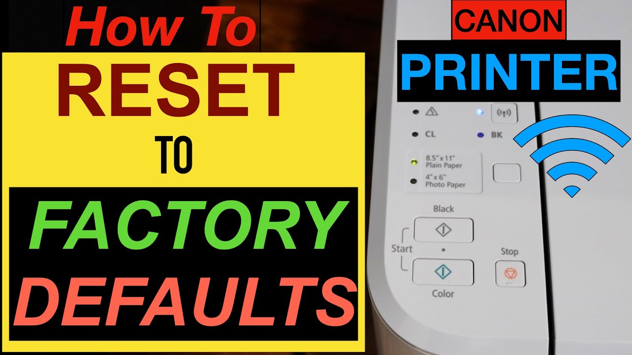 Canon Pixma Reset To Factory Default Settings.. - YouTube