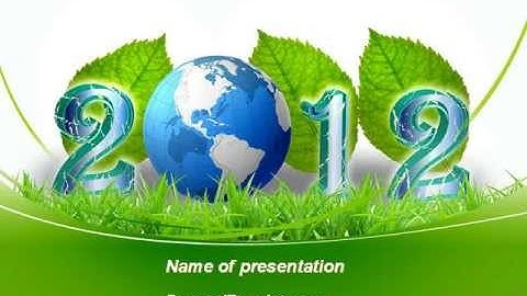 2012 Green Year PowerPoint Template by PoweredTemplate.com