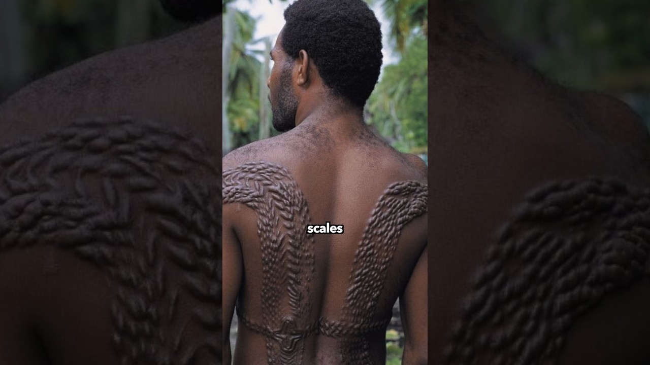 Племя, которое отрезает себе спину, чтобы она напоминала чешую крокодила 😳🐊