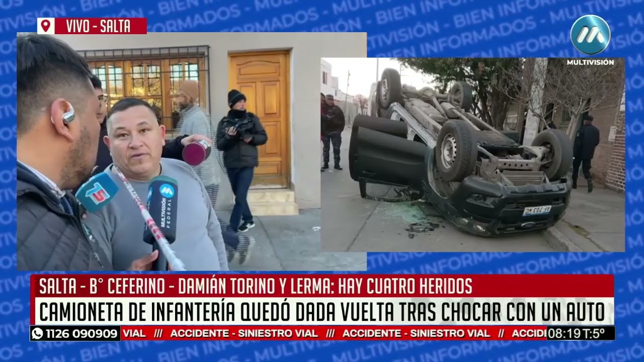 El relato del conductor del auto que chocó con el móvil policial
