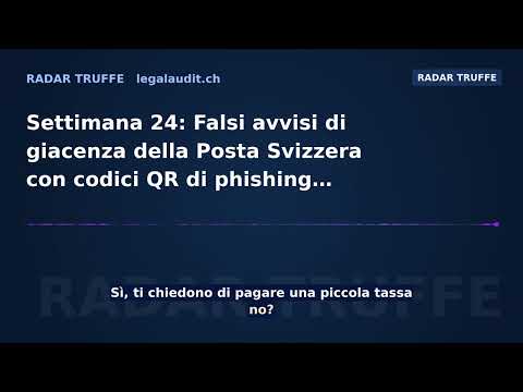 Settimana 24: Falsi avvisi di giacenza della Posta Svizzera con codici QR di phishing nelle cassette della posta
