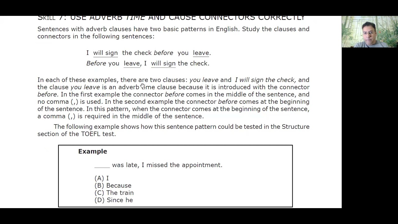 PRACTICE SKILLS 1: 8 TOEFL GRAMMAR