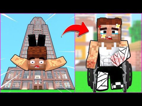 ALİ YÜKSEKTEN DÜŞÜP SAKATLANDI! 😱 - Minecraft