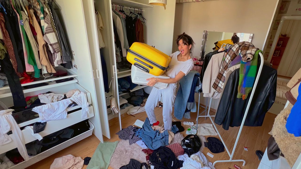 روتيني لترتيب وتنظيف غرفة الملابس|مزبلة جديدة!!😂🌚