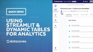 Quick Demo | Using The Datacoves Analytics Platform With Streamlit And Dynamic Tables