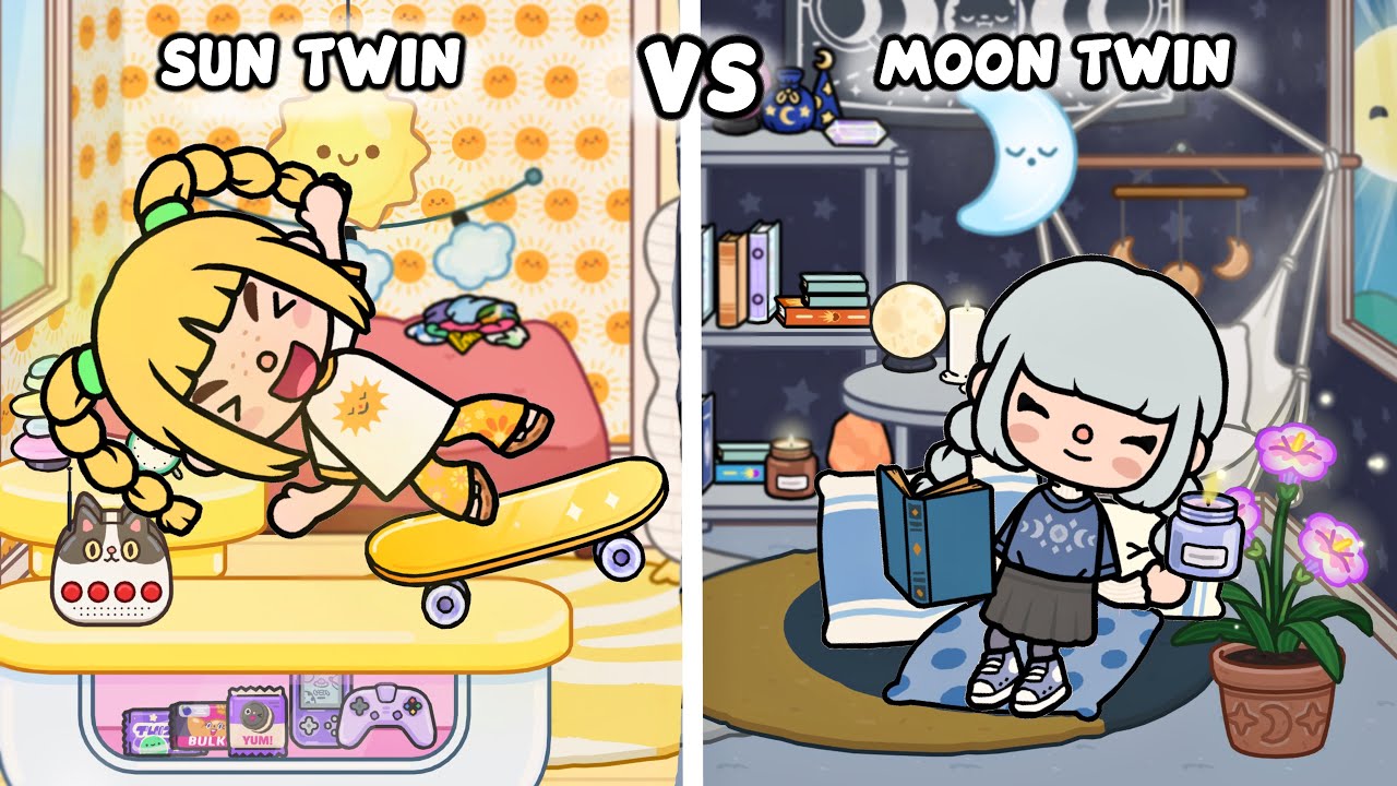 Sun Twin vs. Moon Twin ☀️🌘 Two Opposite Worlds | Toca Boca Life Story