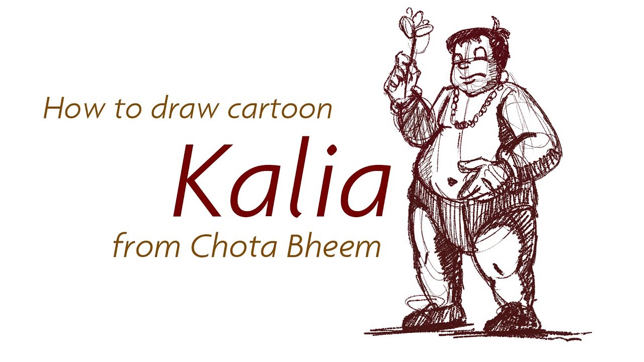 Chota Bheem Kalia cartoon Drawing |  Chota Bheem Kalia cartoon Sketching | How to draw cartoon Kalia