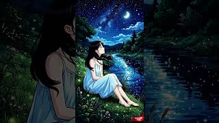 Starlight River 🌙 Calming Anime Ambience for Sleep & Relaxation (No Music)