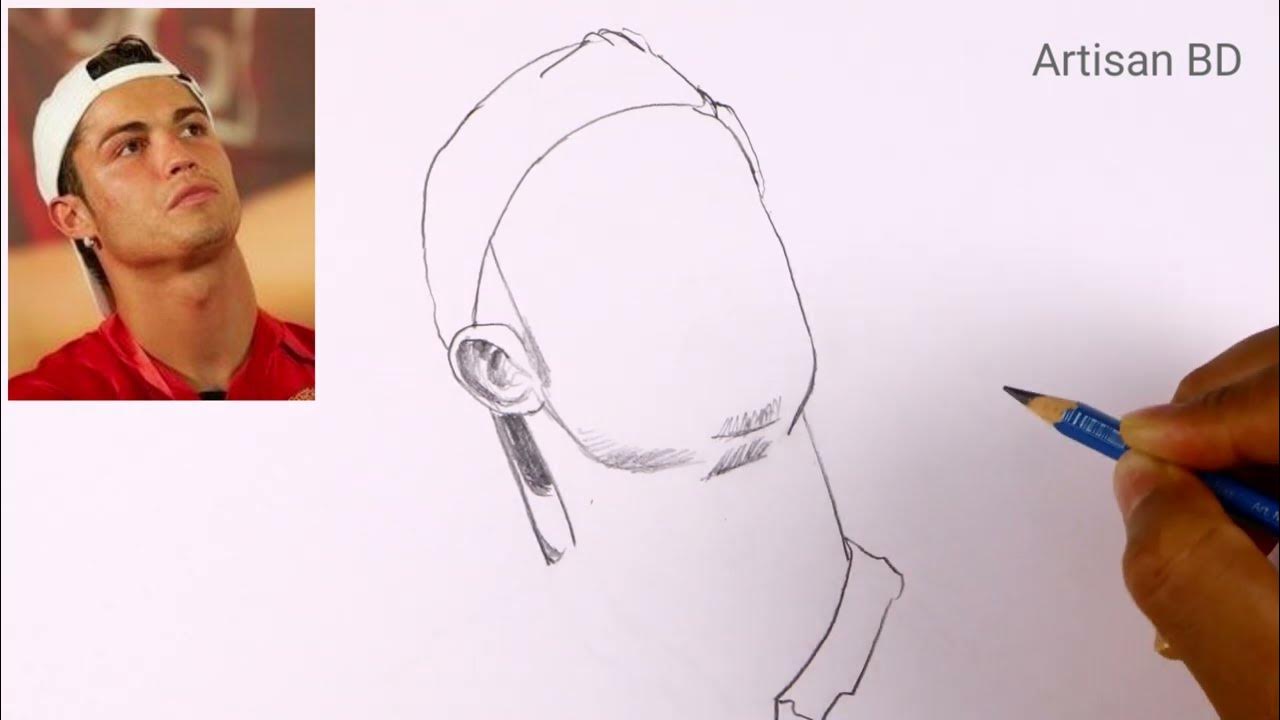 How to draw Realistic face Cristiano Ronaldo Easy step by step Drawing