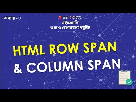 20. অধ্যায় ৪- ওয়েব ডিজাইন পরিচিতি ও HTML: Row Span & Column Span