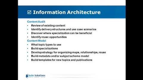 DITA Quick Start Webinar Series:  Migrating to DITA: Building a Project Plan