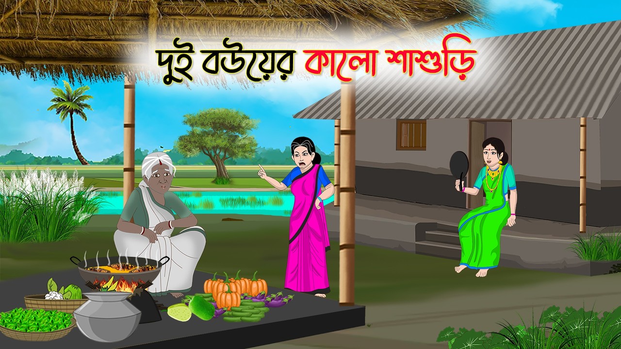 দুই বউয়ের কালো শাশুড়ি | Rupkothar Golpo | Bangla Cartoon | Thakurmar Jhuli