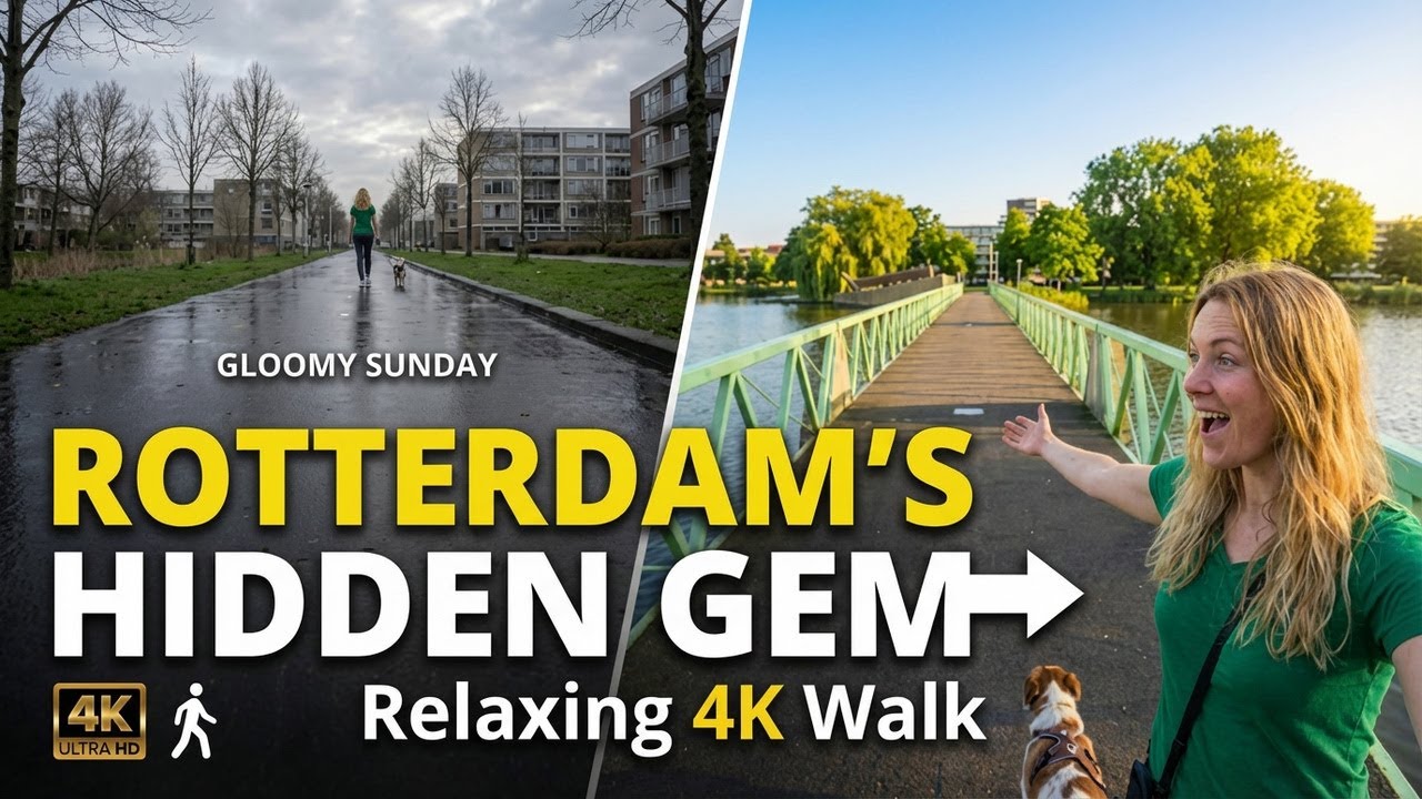 Sunday Morning Stroll in a Rotterdam Lage Land Neighborhood | A Relaxing ASMR Walking Tour 4K!
