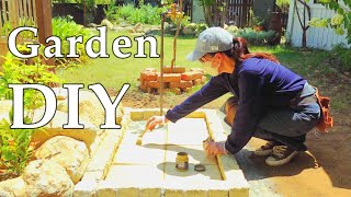 Making a drainage catch basin using concrete slabs and old stones / Garden renovation ideas