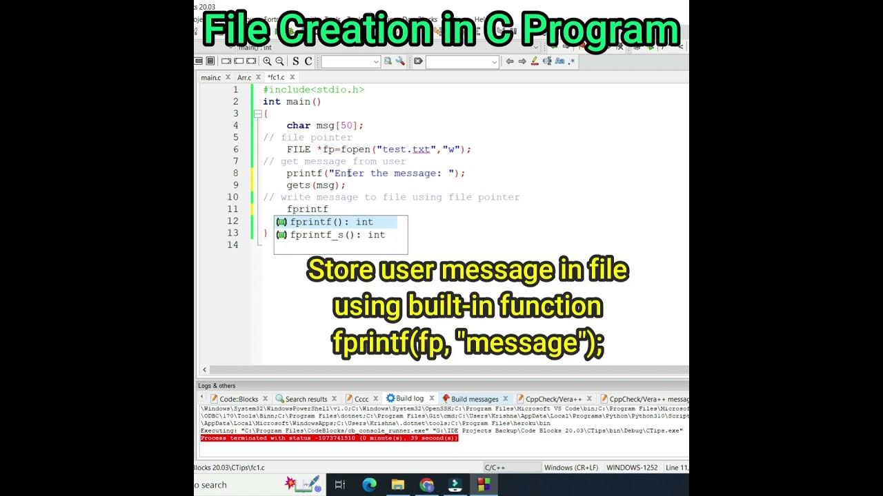 File.create In C