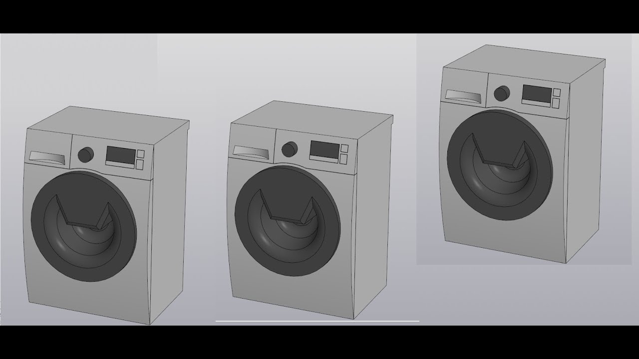 kompas 3d uproshennaya model stiralnoj mashiny uskorennoe video