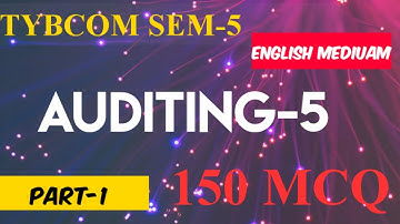 Tybcom sem-5 Advance Account & Auditing-5 MCQ | part-1| MCQ Based Exam | English medium