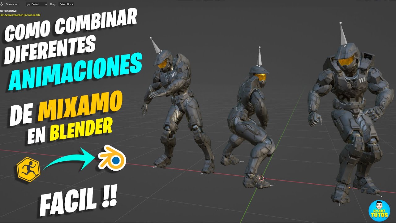 🎥combinar diferentes ANIMACIONES 🎥 de🔥 MIXAMO en BLENDER FACIL!!!🔥 ...